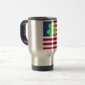 Irish American Flag Kleeblatt Clover St. Patrick Reisebecher (Vorderseite Links)