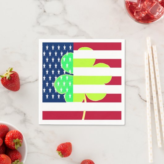 Irish American Flag Kleeblatt Clover St. Patrick Serviette (Beispiel)