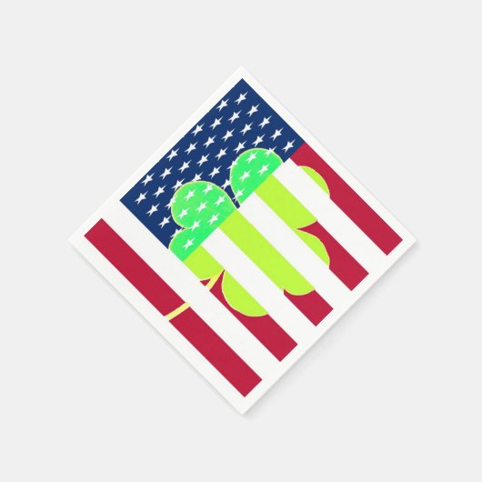 Irish American Flag Kleeblatt Clover St. Patrick Serviette (Ecke)