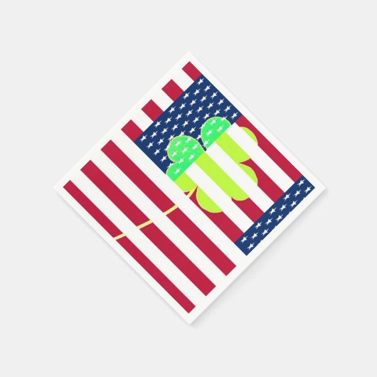 Irish American Flag Kleeblatt Clover St. Patrick Serviette (Ecke)