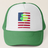 Irish American Flag Kleeblatt Clover St. Patrick Truckerkappe (Vorderseite)