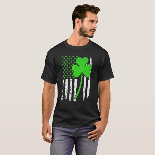 Irish American Flag Kleeblatt T-Shirt (Vorne ganz)