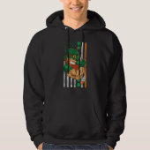 Irish American Flag Lucky Hockey St Patrick's Day Hoodie (Vorderseite)