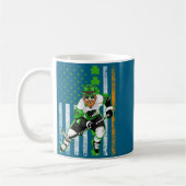Irish American Flag Lucky Hockey St. Patrick's Day Kaffeetasse (Links)