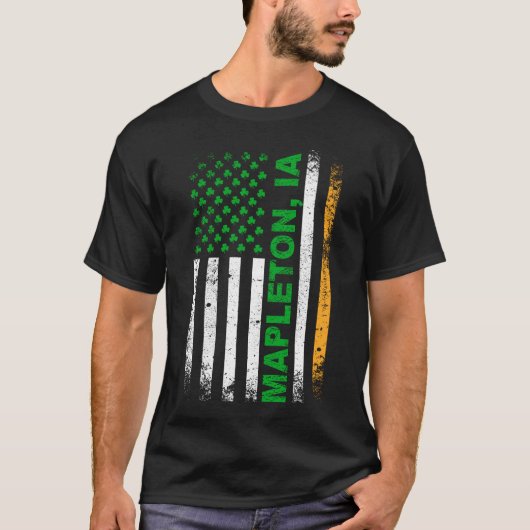 Irish American Flag MAPLETON, IA T-Shirt (Vorderseite)