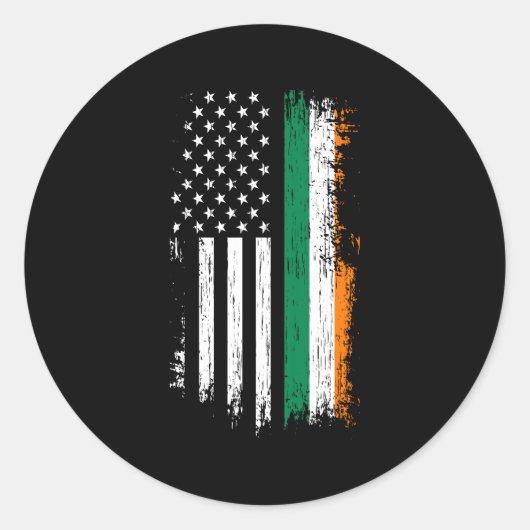 Irish American Flag Pride Ireland Usa Runder Aufkleber (Vorderseite)