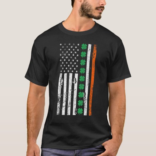 Irish American flag Shamrock Stripes Cool Ireland  T-Shirt (Vorderseite)