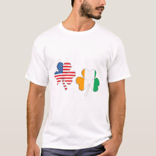 Irish-American-Flag Shamrock USA Irland St. Patric T-Shirt
