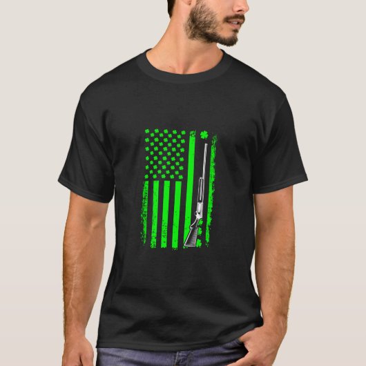 Irish American Flag St Patrick s Day Hunter Bee T-Shirt (Vorderseite)