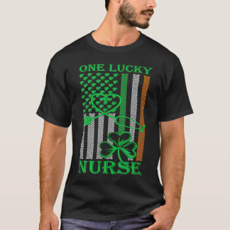 Irish-American-Flag St. Patrick's Day One Lucky Ki T-Shirt