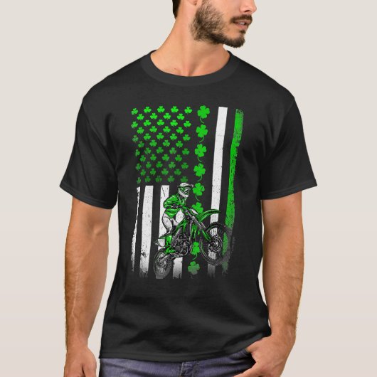 Irish American Flag St Patricks Day Shirt für Moto (Vorderseite)