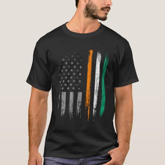 Irish American Flag St Patrick's Day T-Shirt (Vorderseite)