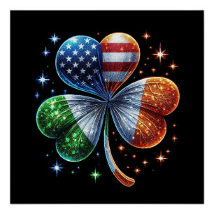 Irish American Flag ST. PATRICKSTAG Poster