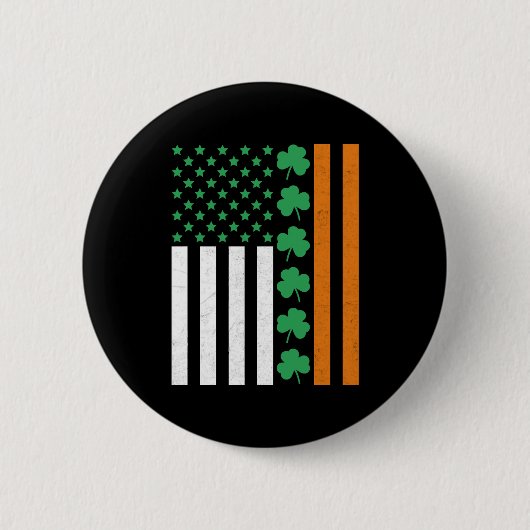 Irish American Flag St Pattys St Patricks Paddys Button (Vorderseite)