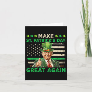 Irish American Flag Trump St Patricks Day Gre Karte