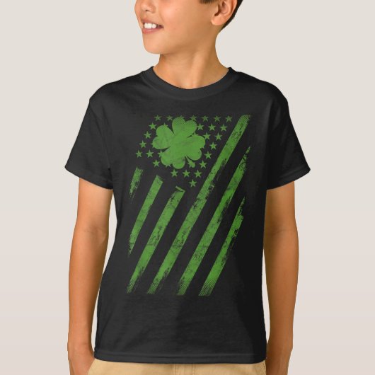 Irish American Flag With Shamrock Luck St Patrick' T-Shirt (Vorderseite)