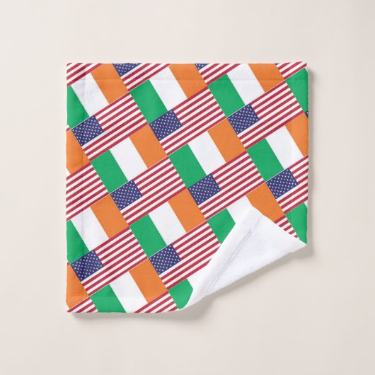 IRISH AMERICAN FLAGS | Christliche Schrift Badhandtuch Set (Waschlappen)