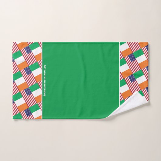 IRISH AMERICAN FLAGS | Christliche Schrift Badhandtuch Set (Handtuch)