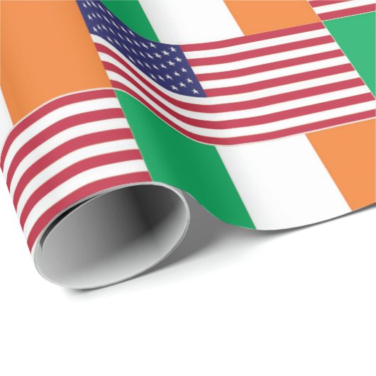 IRISH AMERICAN FLAGS GESCHENKPAPIER (Rolleneckpunkt)