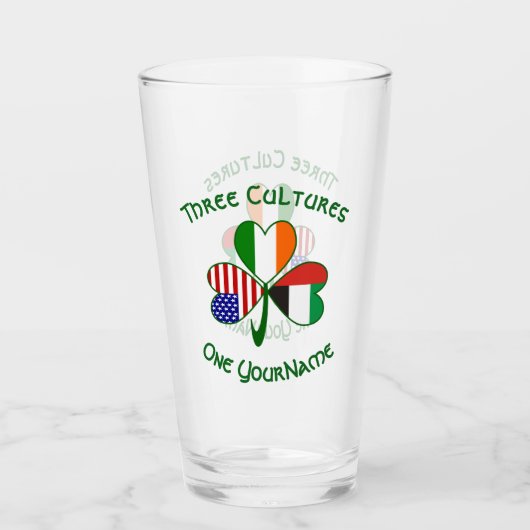 Irish American Flags Kleeblatt der Vereinigten Ara Glas (Vorderseite)