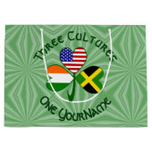 Irish American Flags Kleeblatt Ihr Name Große Geschenktüte (Vorderseite)