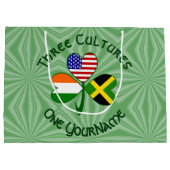 Irish American Flags Kleeblatt Ihr Name Große Geschenktüte (Rückseite)