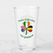 Irish American Flags Kleeblatt Personalisiert Glas (Rückseite)