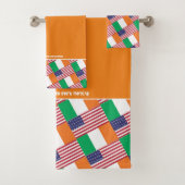 IRISH AMERICAN FLAGS Personalisiert Scripture ORAN Badhandtuch Set (Insitu)