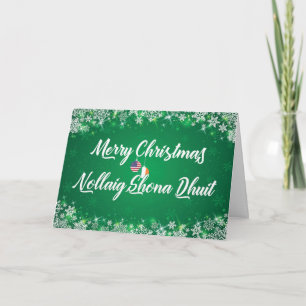 Irish American Gaelic Bilingual Holiday Card Feiertagskarte