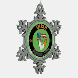 Irish American Harp Christmas Tree Ornament