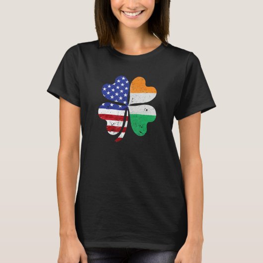 Irish American Ireland Flag ST PATRICKS DAY Lucky  T-Shirt (Vorderseite)