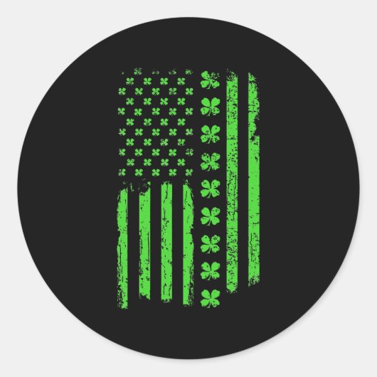 Irish American Kleeblatt Flag St Patricks Paddy Runder Aufkleber (Vorderseite)