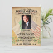 Irish American Memorial Foto Card Einladung (Stehend Vorderseite)