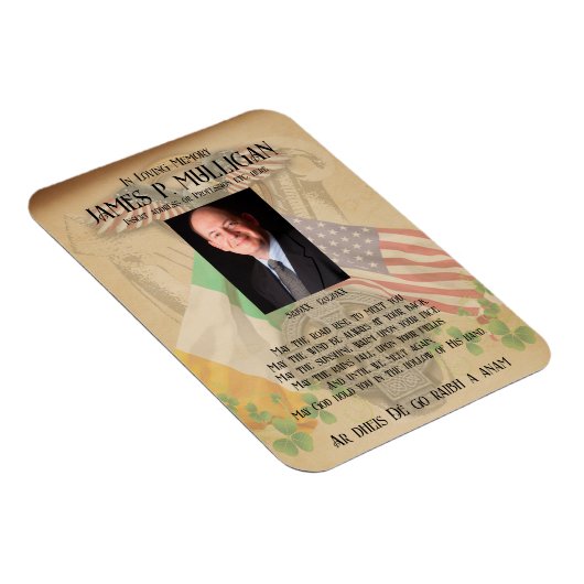 Irish American Memorial Foto Card Magnet (Rechte Seite)