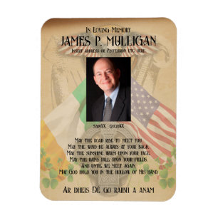 Irish American Memorial Foto Card Magnet