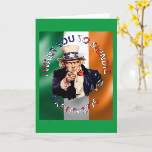 Irish American Onkel Sam Feier Shindig Karte