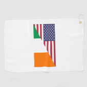 Irish American Pride US Ireland Flag Golfhandtuch (Horizontal)