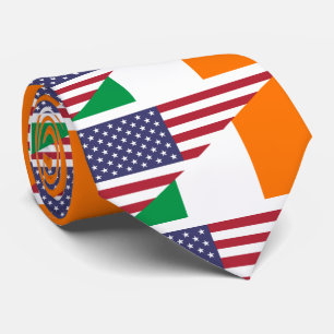 Irish American Pride US Ireland Flag Neck Tie Krawatte