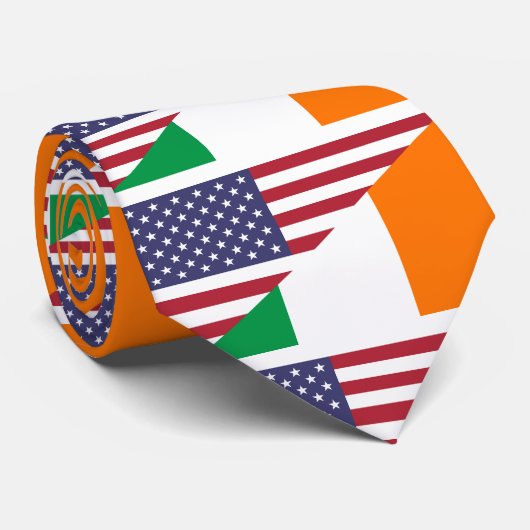 Irish American Pride US Ireland Flag Neck Tie Krawatte (Gerollt)