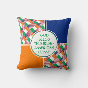 IRISH-AMERICAN Proud Patriotisch GOD BLESS ZUH Kissen