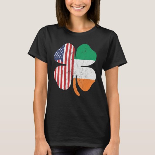 Irish American Shamrock Design Outfit St. Patrick' T-Shirt (Vorderseite)