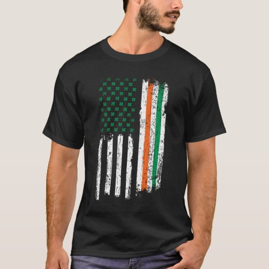 Irish American Shamrock FlagUs Paddy St Patricks D T-Shirt (Vorderseite)
