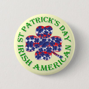 Irish American St Patrick's Day Button