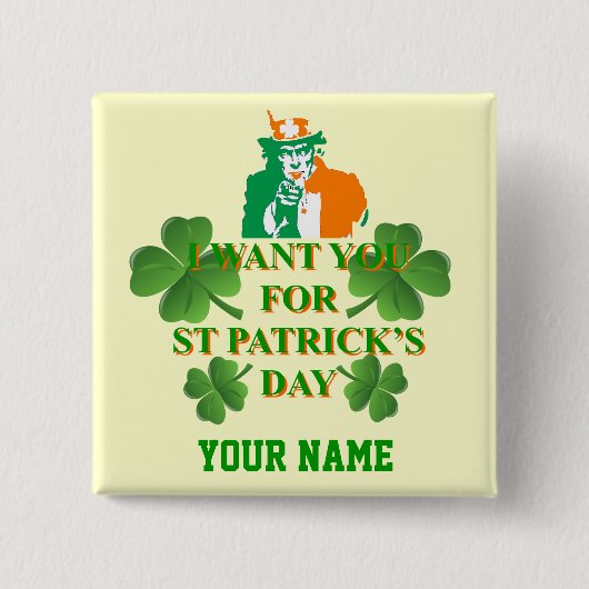 Irish American St Patrick's Day Button (Vorderseite)