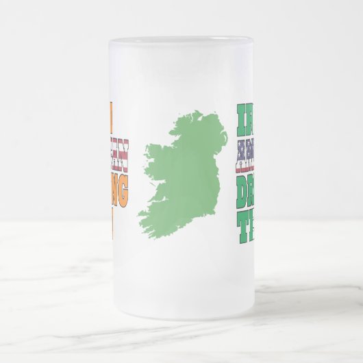 Irish American St Patricks Day Mattglas Bierglas (Mittel)