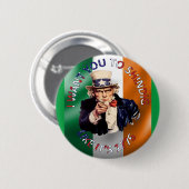 Irish American Uncle Sam Celebration Shindig Button (Vorne & Hinten)