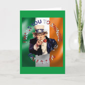 Irish American Uncle Sam Celebration Shindig Karte (Vorderseite)