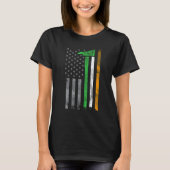 Irish American US Flag Firefighter Axe Fire St Pat T-Shirt (Vorderseite)