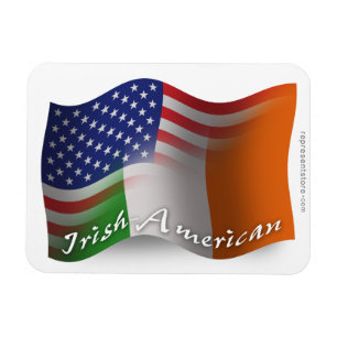 Irish-American Wave Flag Magnet