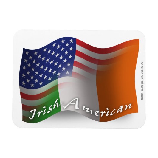 Irish-American Wave Flag Magnet (Horizontal)